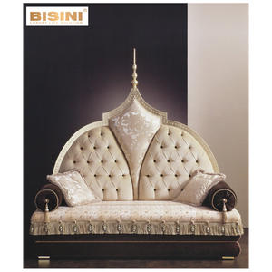 <span class=keywords><strong>Meuble</strong></span> à cadre TV rond décoratif en bois feuille d'or européen Sculpture spéciale Mobilier de rangement Hi-Fi pour salon - Product Image 5