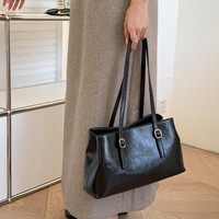 Panic Buying Sacs à provisions populaires à bandoulière en cuir PU pour femmes avec poche intérieure zippée