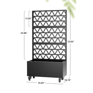 Jardinière en métal noir personnalisable <span class=keywords><strong>avec</strong></span> <span class=keywords><strong>treillis</strong></span>, bac à jardin surélevé, écran d'intimité pour plantes grimpantes, légumes, vignes - Product Image 4