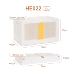 Haixin Plastic Foldable Toys Organizer Storage Cabinet Stackable Kids Clothes Folding Double-door Storage Box With Wheels