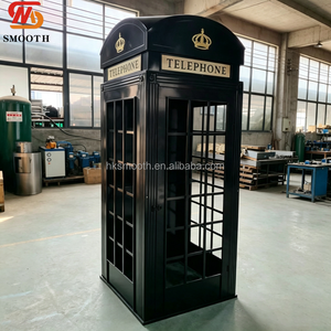 SMOOTH 2.2m Exquisite Detachable Black London <b>Wedding</b> Telephone Booth Reusable British Style Metal Telephone Booth - Product Image 1