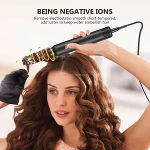 7 In 1 Hair Styler Professional Hot Air Brush Hair Curler Set 110000rpm High Speed Portable Mini Hair Dryer Brush Salon