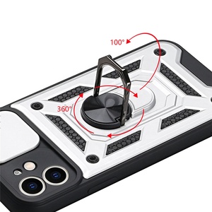 Parachoques a prueba de golpes Armor Cover Luxury Slide Camera Lens Protect Cell Phone Case para <span class=keywords><strong>iPhone</strong></span> 15 14 13 11 12 Pro Max XS XR X 7 8 SE - Product Image 3