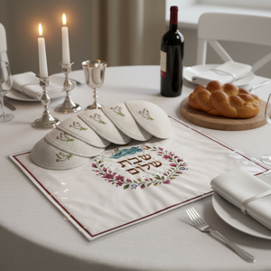 उच्च गुणवत्ता वाले कस्टम गहना लिनेन सफेद बेज लुंगी किप्पा बरीला उपहार डोव कढ़ाई माज़ेल टोव बैग चल्ला कवर - Product Image 4