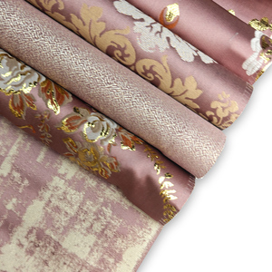 Tissu de rideau en lin jacquard damassé de luxe occultant à motifs floraux et paillettes dorées pour salon, provenant de Shaoxing, Chine, sacs, textiles de maison - Product Image 5