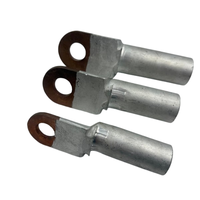 Connecteurs de transition bimétalliques carrés plats en cuivre-aluminium (Cu Al) à sertir, plaqués étain, extrémités soudées par friction