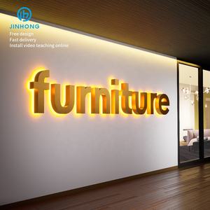 เครื่องทำป้ายตัวอักษรอะคริลิค 3 มิติ แบบมีไฟส่องด้านหลัง สำหรับใช้ภายในอาคาร ป้ายตัวอักษร 3 มิติ แบบกำหนดเอง ป้ายตัวอักษรเรืองแสง <span class=keywords><strong>LED</strong></span> 3 มิติ ทำจากโลหะสแตนเลส - Product Image 4