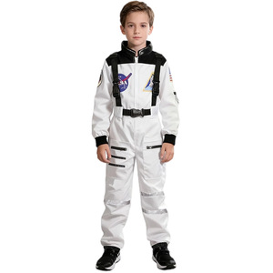 Traje espacial para niños, disfraz de astronauta, blanco y negro, para fiesta de Halloween, disfraz de cosplay para niños - Product Image 4