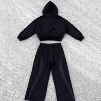 Kledingfabrikanten op maat gemaakte acid wash katoen polyester neopreen rits hoodie en joggingbroek set trainingspak sweatsuits heren
