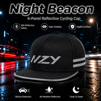 Casquette de cyclisme de sécurité 6 panneaux pour la conduite nocturne, avec broderie argentée réfléchissante, visibilité à 360°, 100% polyester, personnalisable en gros