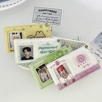 Tempat Kartu Foto Kawaii Custom Fashion Bentuk Hati Berongga Gantungan Kunci Idol 3 Inch PVC Tempat Kartu Foto Kpop untuk Pecinta Kpop Tempat Kartu Foto ID Kpop
