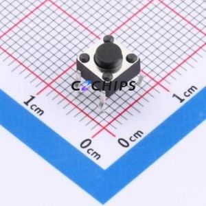 TSD001A04318A Tactile Switch Through hole Component (THT)-4P,6x6mm Switch Round Button 1.8N Through Hole 6mm - Product Image 1