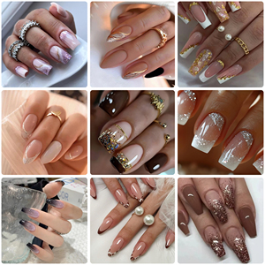 Faux ongles carrés courts en ABS résistant aux chocs, effet chrome métallisé, avec franges à pampilles, pour ambiance de soirée en boîte de nuit, livraison rapide en gros - Product Image 4