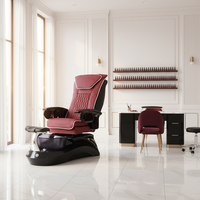 Fauteuil de pédicure et de manucure Kangmei avec pompe de vidange réglable, spa pour les pieds à jets magnétiques sans tuyau, massage par remous