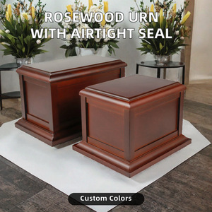 Luxury Rosewood Finish <b>Wooden</b> Urn Polished <b>Memorial</b> Cremation <b>Box</b> 220 Cubic Inch Eco-Friendly Airtight Seal Adult Baby Funeral - Product Image 2