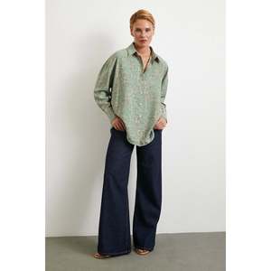 Chemise Javanez à imprimé léopard pour femme, popeline décontractée, boutonnée, fuchsia - Product Image 5