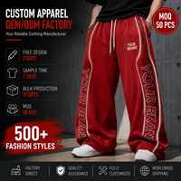 Pantalon de survêtement large et épais personnalisé en nylon premium, coupe ample, ourlet ouvert, style streetwear, fabricant OEM ODM marque privée