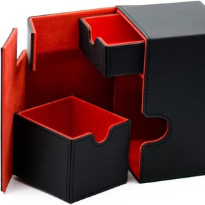Caja de Almacenamiento de Cartas Coleccionables de Cuero PU con Capacidad para Más de 100 Cartas, Caja de Dados con Doble Cajón para TCG - Product Image 2