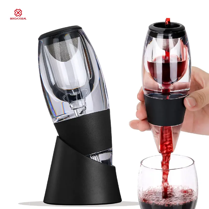 Wine Accessories Acrylic Red Wine Air Strainer Plastic Magic Wine Airator Aerator Decanter Pourer Spout Set With Filters