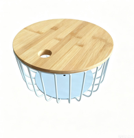 Panier à fruits pour comptoir de cuisine, lot de 2 grands paniers empilables avec couvercle en bambou