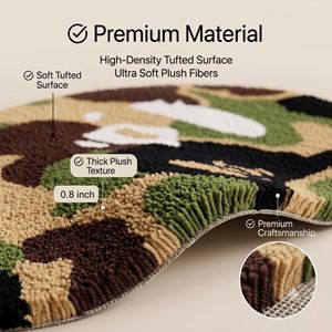 Alfombra Ovalada con Diseño Gráfico Estilo <span class=keywords><strong>Bape</strong></span> Verde, Estética Y2K, Alfombra Suave Lavable Antideslizante para Dormitorio, Residencia Universitaria, Apartamento, Sala de Juegos - Product Image 5