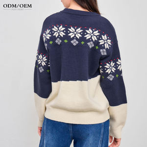Suéter Navideño Personalizado de Punto Jacquard para Mujer, Estilo Grueso, Manga Larga, Otoño-Invierno 2026 - Product Image 2