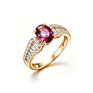 Women's S925/10K/14K/18K gold Oval Sapphire Engagement <b>Ring</b> With Pave Setting Diamond Accents Classic Style - Product Image 3