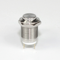 Sakelar Tombol Tekan Logam Tahan Air 12mm M12 IP67 2 Pin 1NO Mini Bulat Sementara Sakelar Daya OEM Pabrik Langsung