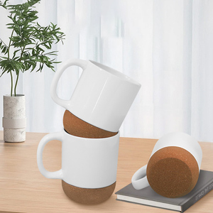 DD4621 Logo personnalisé 11oz tasses en céramique Sublimation blancs bière café en gros coloré os tasses en céramique avec Base en <span class=keywords><strong>bois</strong></span> - Product Image 4