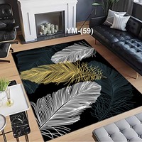 Fabrikverkauf Moderner Luxus 3D Großflächiger Teppich Rutschfester Samtteppich Abstraktes Muster Flacher Weicher Bodenteppich für Zuhause