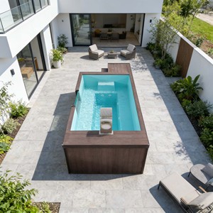 Casa Prefabricada para Piscina con Paredes de Cristal y Área de Descanso Integrada - Product Image 6