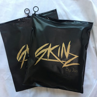 Sac à fermeture éclair coulissante en plastique givré noir avec logo personnalisé de qualité supérieure pour l'emballage de marques de vêtements de luxe et la pochette de rangement pour maillots de bain