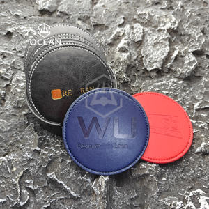 Posavasos de <span class=keywords><strong>Cuero</strong></span> <span class=keywords><strong>PU</strong></span> en Blanco al por Mayor para Bebidas, Regalo Promocional, Impresión Personalizada, Tapete para Taza de Café con Logotipo - Product Image 6