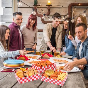 Bandeja de Papel Personalizada a Cuadros Rojos para Comida Rápida, <span class=keywords><strong>Hot</strong></span> Dogs, Hamburguesas, Papas Fritas, para Restaurantes y Picnics - Product Image 5