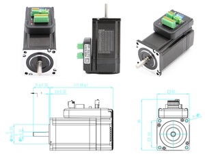 محرك خطوات متدمجة هجين حلقي من Nema23 ذو مرحلتين مع محرك - Product Image 6