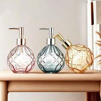 Flacon pompe en verre de luxe 380 ml à épaule inclinée pour cosmétiques vides, lotion, shampoing, savon liquide pour hôtels
