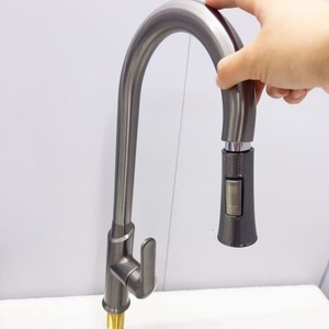 Grifo Extraíble de Acero Inoxidable Color Gris Metálico, Monomando, Giratorio 360 Grados, Grifo Moderno para Fregadero de Cocina - Product Image 2