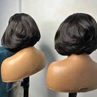 Perruque Bob en cheveux humains, Lace Front HD 13x6, Ondulation Body Wave, pour femmes noires, Densité 180%, Sans colle, Pré-épilée