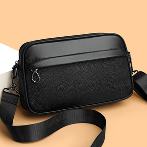 Genuine Leather Design Men's Sling <b>Bag</b> with Front Zipper Pocket Shoulder <b>Bags</b> for Men Crossbody <b>Bag</b> With Detachable Strap - Product Image 3