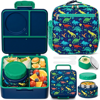 Boîte à lunch isotherme chauffante sans BPA, design esthétique pour adolescents, compatible avec les sacs à dos, étanche, 4 compartiments, en carton