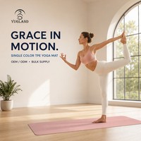Tapete de Yoga Profesional Yugaland de un Solo Color, TPE Antideslizante, para Pilates y Ejercicios en Estudio, Venta al Por Mayor de Fábrica