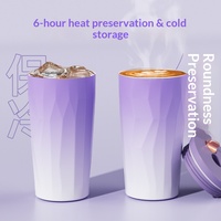 Nouvelle tasse isotherme en acier inoxydable 304 à double paroi, avec paille escamotable automatique, couvercle dégradé, personnalisable, vente en gros