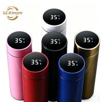 Kingze, vaso aislado de acero inoxidable personalizado, pantalla Led, Control de temperatura, botella de agua inteligente de 500ml