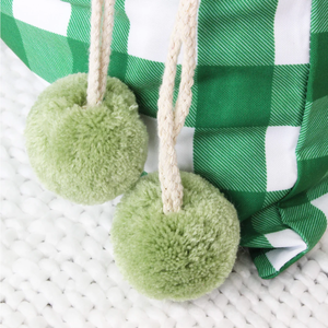 Bolsas de Papá Noel Personalizadas de Lona a Cuadros de Alta Calidad <span class=keywords><strong>con</strong></span> Cordón y Pompón para Decoración de Fiestas - Product Image 5