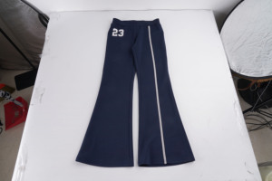 Pantalon évasé taille basse Y2K pour femme avec motif graphique et bordure contrastante, extensible, style streetwear décontracté - Product Image 6