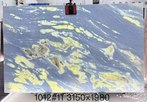 Moderna Lastra di Marmo Brasiliano Naturale di Lusso, Cielo Blu e Nuvole Bianche, Traslucido per Arredamento Casa, Top Cucina, Tavolo, Vanità, Pavimento - Product Image 3