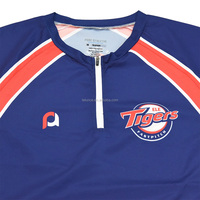 Jaket Baseball BP Cage Custom Print Sublimasi Murni Grosir, Jersey Baseball Softball Cepat Kering untuk Remaja dan Pria