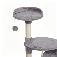 Arbre à chat moderne et classique de luxe, tour d'escalade en sisal et bois, griffoir durable et écologique pour usage intérieur, 4 niveaux, en carton