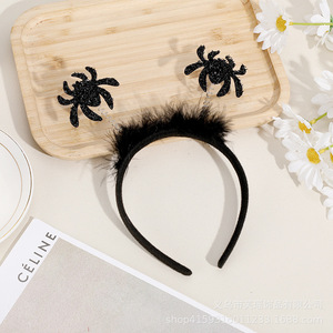 Chapeau magique d'Halloween All Saints en tissu écologique de haute qualité pour adulte, avec toile d'araignée, chauve-souris, coiffure à fermoir et cornes de démon pour fantôme - Product Image 3