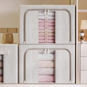 <span class=keywords><strong>2025</strong></span> hot-bán vải màu rắn có thể gập lại hộp lưu trữ nhỏ-công suất lớn khung thép cho quần áo gấp và sắp xếp - Product Image 6